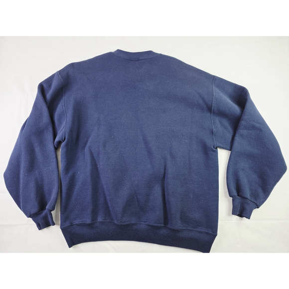 Vintage 90's Boston College University Sweatshirt Made In USA Navy Blue Size L - Picture 2 of 5